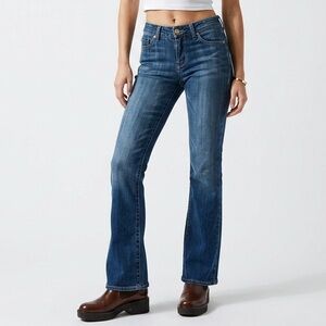Anthropologie FIDELITY DENIM Japan Rose Skinny Flare Blue Water Sapphire Jean